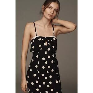 NWT Anthropologie Strapless Bow-Front Midi Dress $168 XL Black Removeable Straps